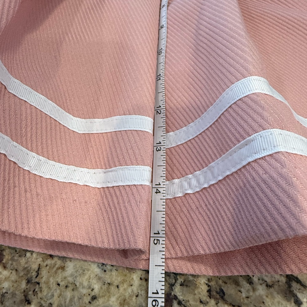 Divided H&M pink pleated & textured mini skirt white stripe trim SZ 6 - Picture 7 of 8